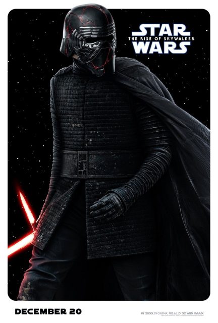 Affiche Poster de Star Wars L'ascension de Skywalker Rise avec Daisy Ridley Adam Driver et Oscar Isaac 2019