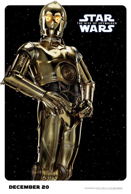 Affiche Poster de Star Wars L'ascension de Skywalker Rise avec Daisy Ridley Adam Driver et Oscar Isaac 2019