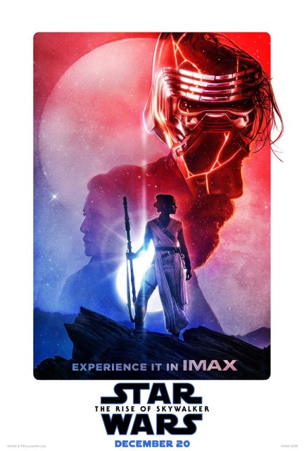 Affiche Poster de Star Wars L'ascension de Skywalker Rise avec Daisy Ridley Adam Driver et Oscar Isaac 2019