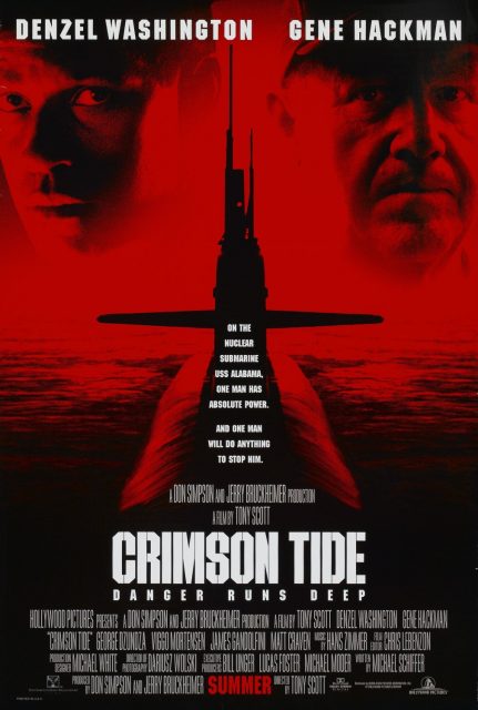 Affiche Poster de USS Alabama Crimson Tide avec Denzel Washington et Gene Hackman 1995