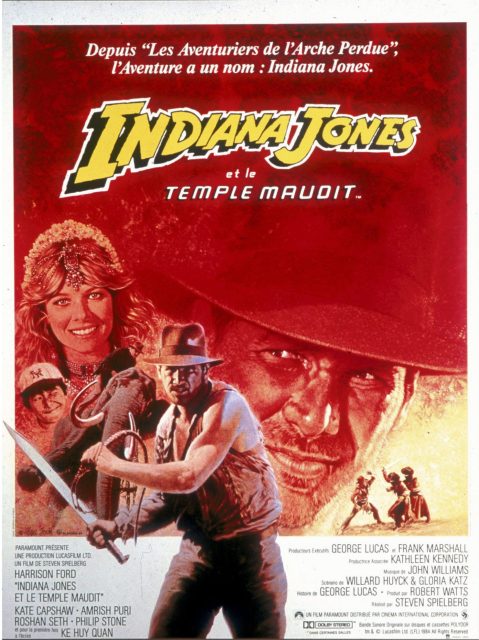 Indiana Jones et le temple maudit. 1 Affiche Poster de Indiana Jones et le temple maudit the Temple of Doom avec Harrison Ford 1984