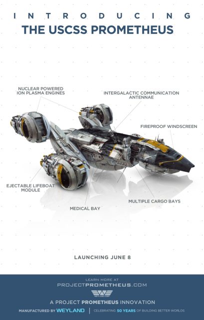 Prometheus - Photos et affiches. 6 affiche poster prometheus disney fox