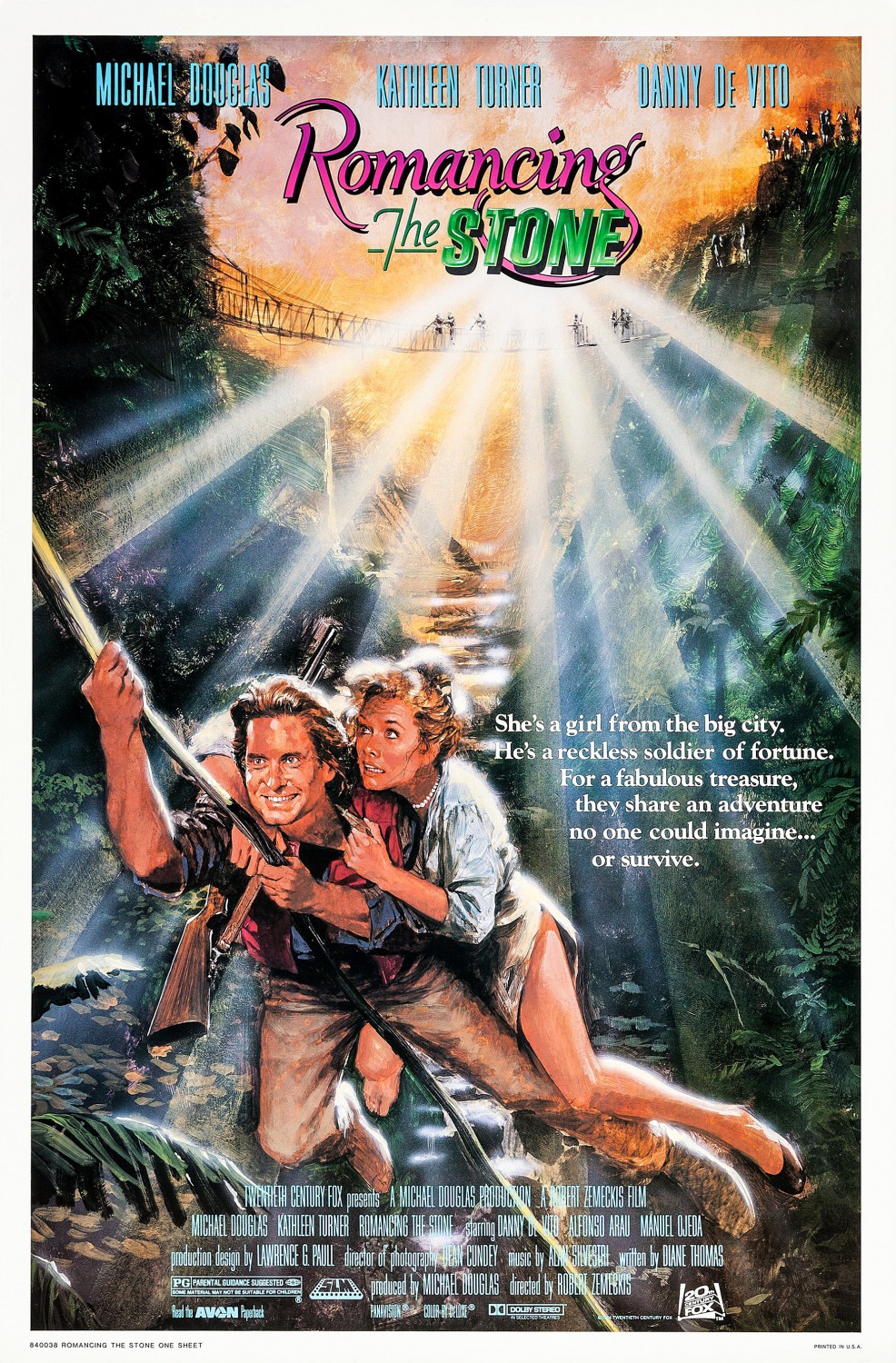 affiche poster poursuite diamant vert romancing stone disney fox