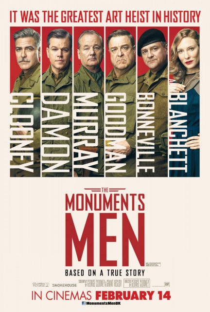 Affiche Poster de Monuments Men avec George Clooney Matt Damon et Bill Murray 2014