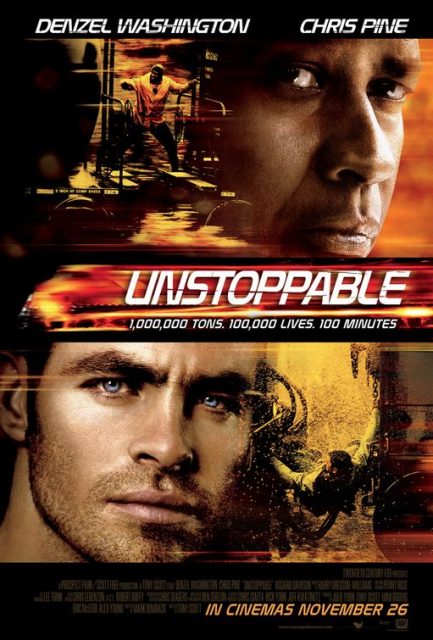 Affiche Poster de Unstoppable avec Denzel Washington et Chris Pine 2010