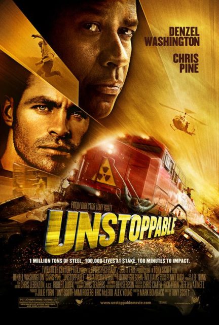 Affiche Poster de Unstoppable avec Denzel Washington et Chris Pine 2010
