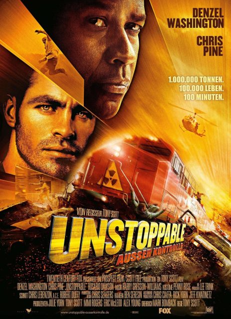 Affiche Poster de Unstoppable avec Denzel Washington et Chris Pine 2010