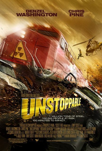 Affiche Poster de Unstoppable avec Denzel Washington et Chris Pine 2010