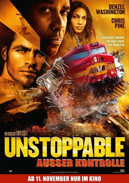Affiche Poster de Unstoppable avec Denzel Washington et Chris Pine 2010