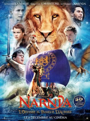 Affiche Poster de Le Monde de Narnia l'odyssée du Passeur d'Aurore Chronicles Voyage of the Dawn Treader avec Skandar Keynes Georgie Henley et Will Poulter 2010