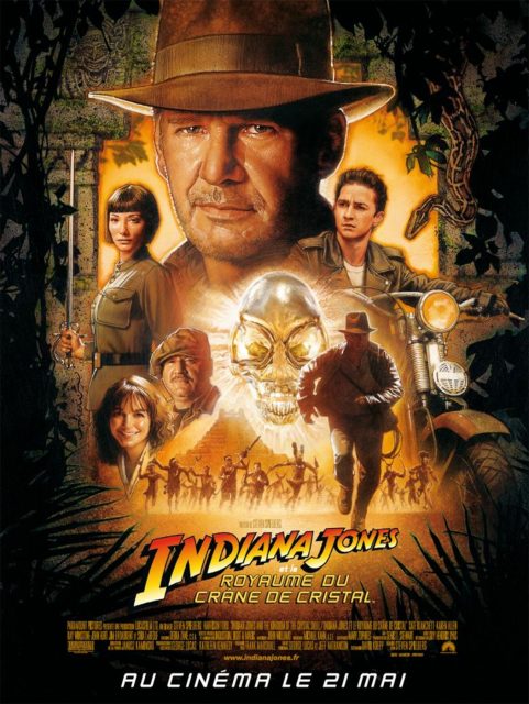 Indiana Jones et le royaume du crâne de cristal. 1 Affiche Poster de Indiana Jones et le royaume du crâne de cristal the Kingdom of the Crystal Skull avec Harrison Ford et Shia LaBeouf 2008