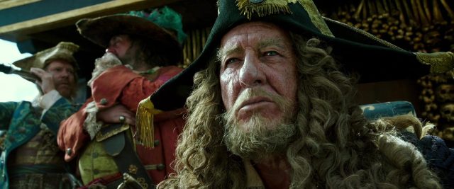 Pirates des Caraïbes : la vengeance de Salazar. 5 Johnny Depp Javier Bardem et Geoffrey Rush dans Pirates des Caraïbes : la vengeance de Salazar 2017