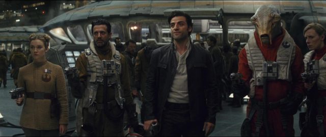 Daisy Ridley Adam Driver et Oscar Isaac dans Star Wars Les derniers Jedi Last 2017