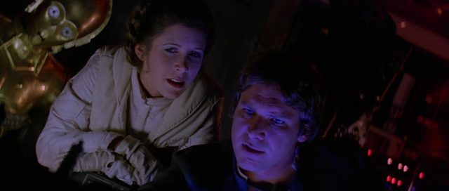 Mark Hamill Harrison Ford et Carrie Fisher dans Star Wars L’empire contre-attaque Strikes Back 1980
