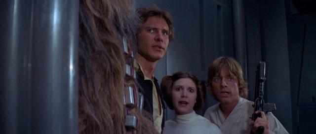 Star Wars : Episode IV – Un nouvel espoir. 8 Mark Hamill Harrison Ford et Carrie Fisher dans Star Wars Un nouvel espoir New hope 1977