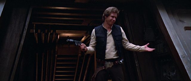 Mark Hamill Harrison Ford et Carrie Fisher dans Star Wars Le retour du Jedi Return 1983