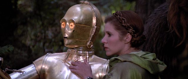 Mark Hamill Harrison Ford et Carrie Fisher dans Star Wars Le retour du Jedi Return 1983