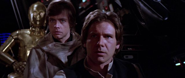 Mark Hamill Harrison Ford et Carrie Fisher dans Star Wars Le retour du Jedi Return 1983
