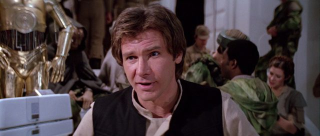 Mark Hamill Harrison Ford et Carrie Fisher dans Star Wars Le retour du Jedi Return 1983