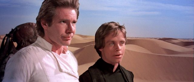 Mark Hamill Harrison Ford et Carrie Fisher dans Star Wars Le retour du Jedi Return 1983