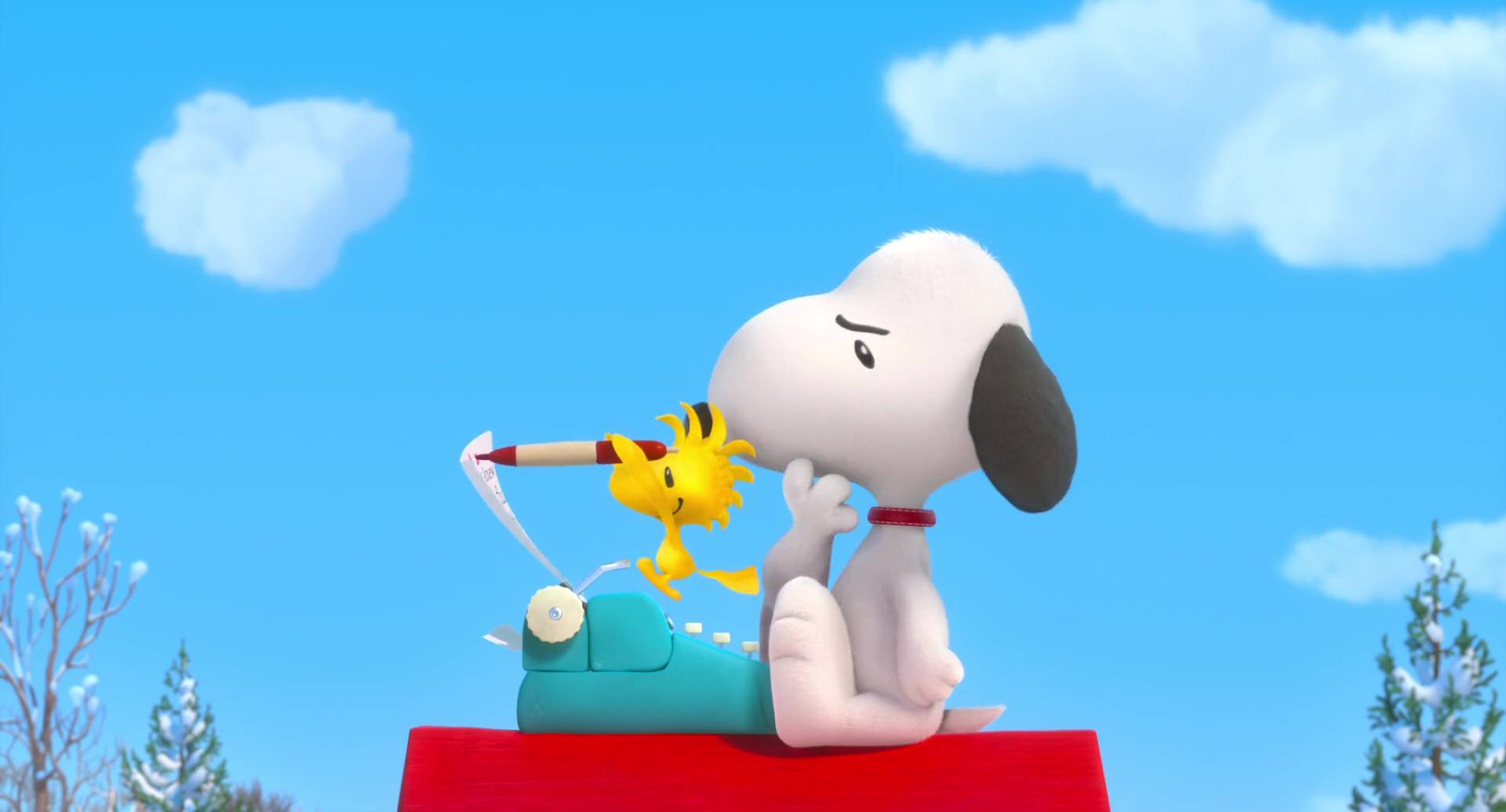 image snoopy peanuts film movie disney blue sky