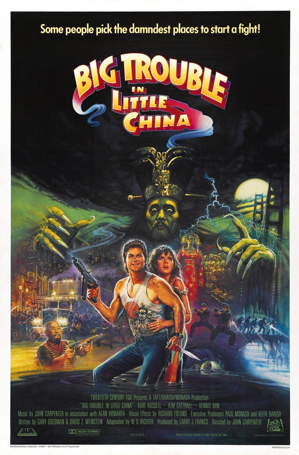 affiche poster aventures jack burton griffe mandarin Big Trouble Little China disney fox