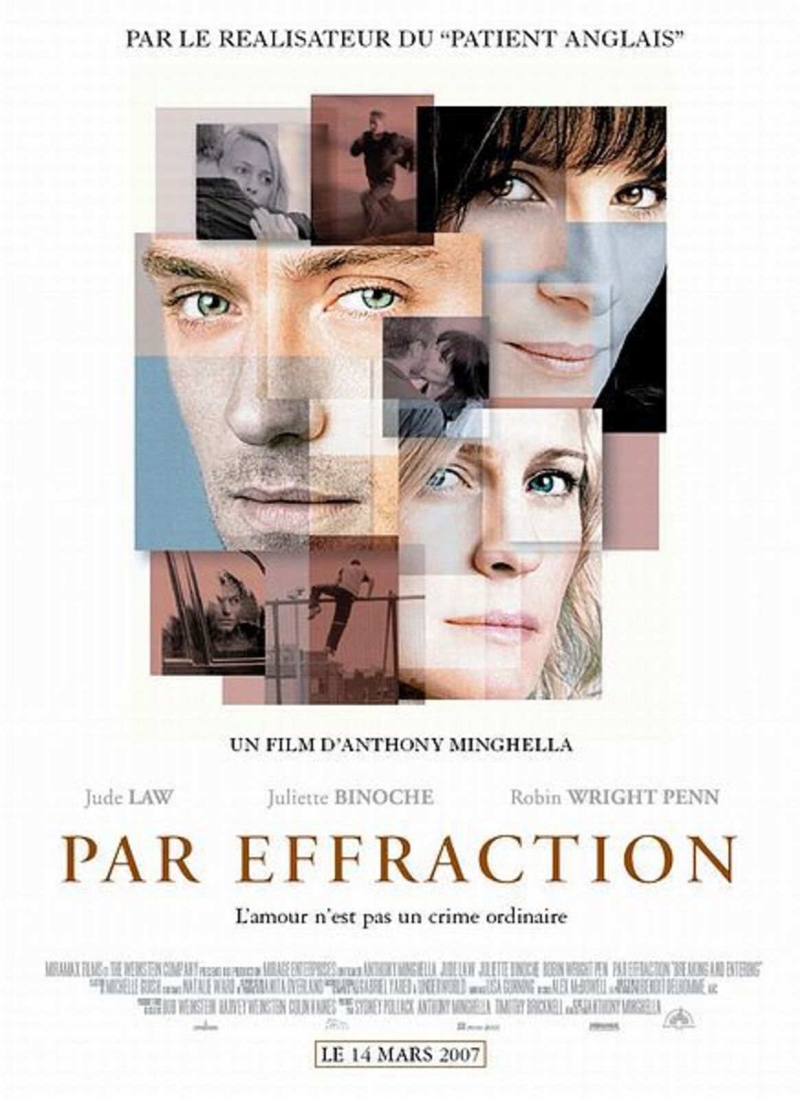 Par effraction - Photos et affiches. 1 affiche poster effraction Breaking Entering disney miramax