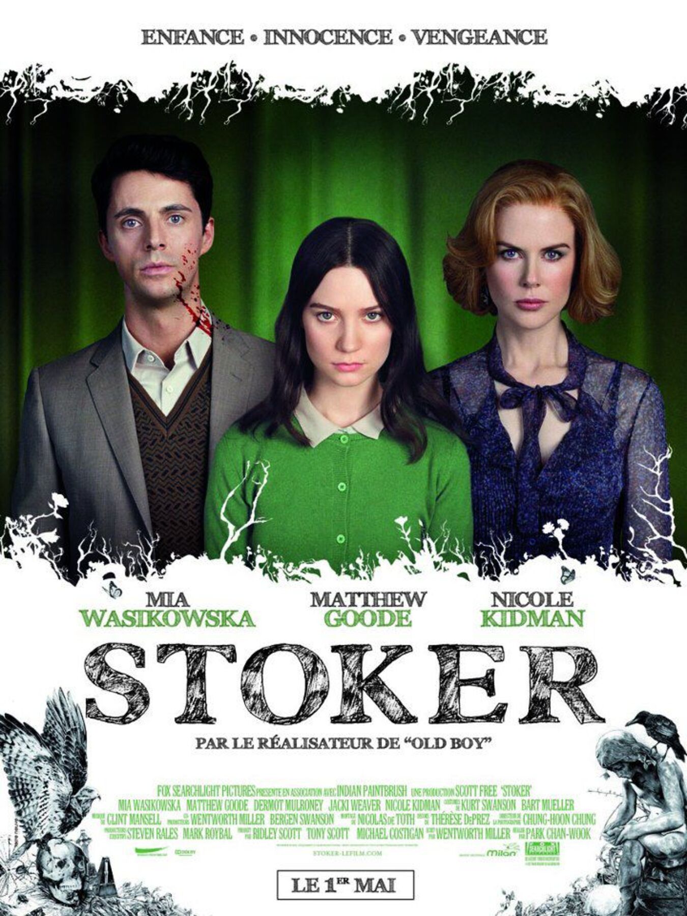 Affiche Poster de Stoker avec Mia Wasikowska Nicole Kidman et Matthew Goode 2013