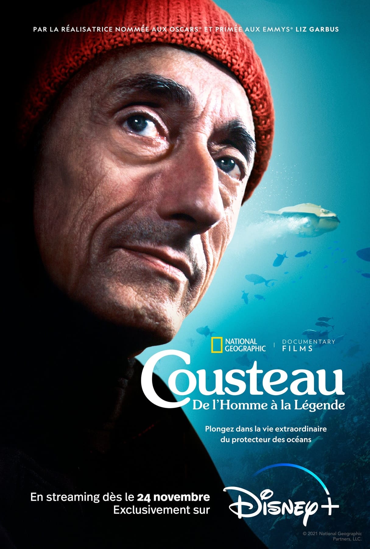 affiche poster cousteau becoming homme legende disney nat geo