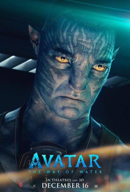 Affiche Poster de Avatar la voie de l'eau avec Sam Worthington Sigourney Weaver et Zoe Saldana 2022