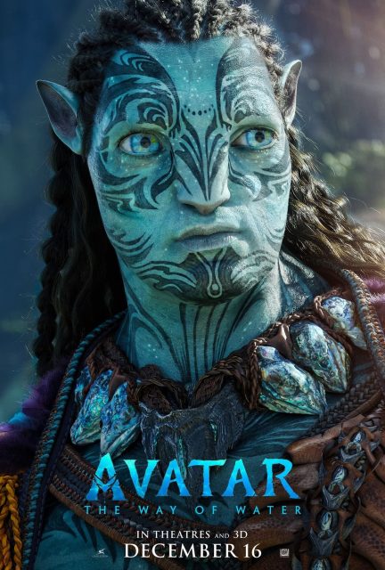 Affiche Poster de Avatar la voie de l'eau avec Sam Worthington Sigourney Weaver et Zoe Saldana 2022
