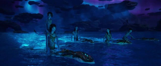 Sam Worthington Sigourney Weaver et Zoe Saldana dans Avatar la voie de l'eau 2022