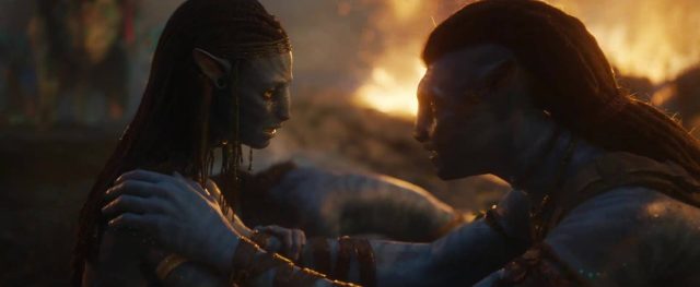 Sam Worthington Sigourney Weaver et Zoe Saldana dans Avatar la voie de l'eau 2022