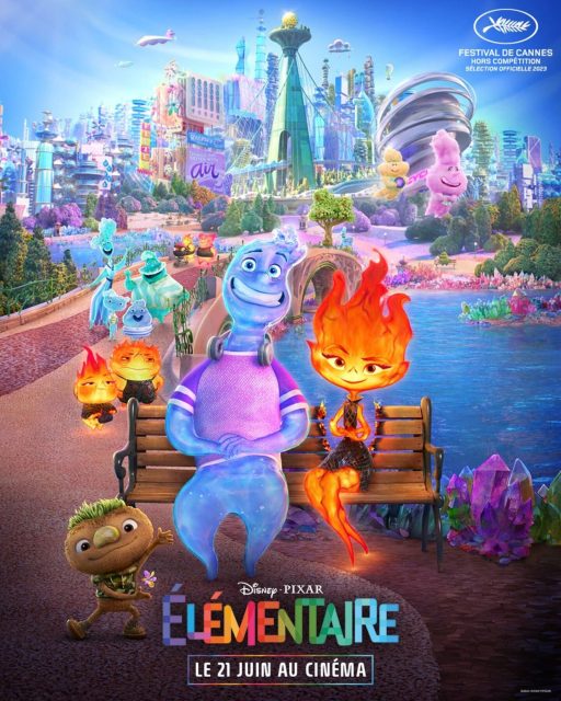 Élémentaire. 1 Affiche Poster de Élémentaire Elemental Pixar 2023