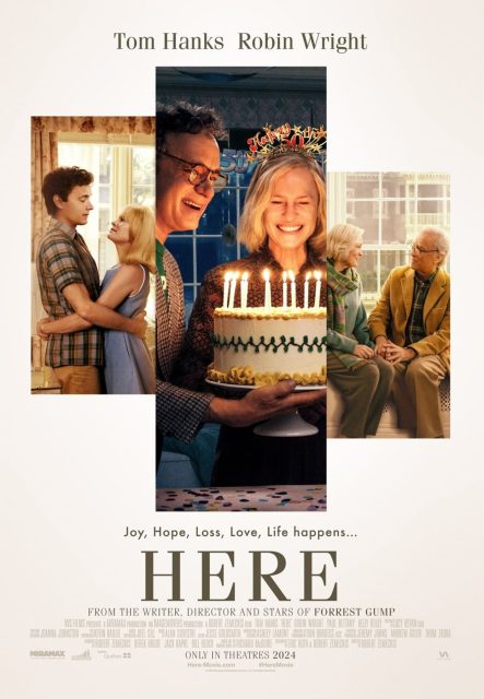 Affiche Poster de Here – Les plus belles années de notre vie avec Tom Hanks et Robin Wright 2024