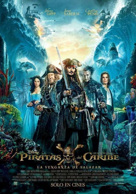 Pirates des Caraïbes : la vengeance de Salazar - Photos et affiches. 3 Affiche Poster de Pirates des Caraïbes : la vengeance de Salazar avec Johnny Depp Javier Bardem et Geoffrey Rush 2017