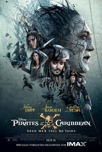 Pirates des Caraïbes : la vengeance de Salazar - Photos et affiches. 6 Affiche Poster de Pirates des Caraïbes : la vengeance de Salazar avec Johnny Depp Javier Bardem et Geoffrey Rush 2017
