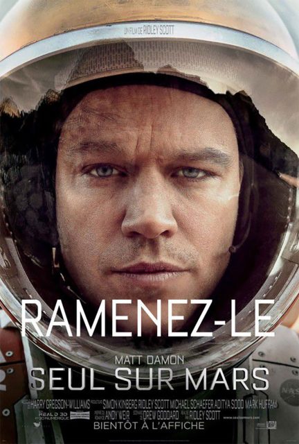 Affiche Poster de Seul sur Mars The Martian avec Matt Damon Jessica Chastain et Jeff Daniels 2015