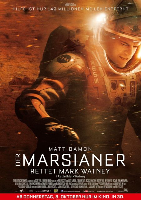 Affiche Poster de Seul sur Mars The Martian avec Matt Damon Jessica Chastain et Jeff Daniels 2015