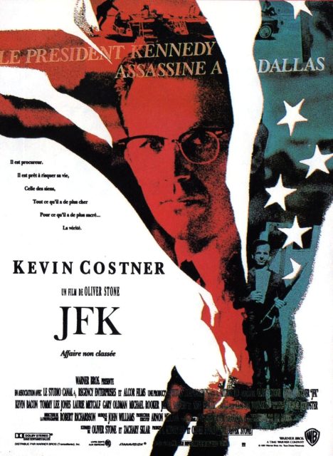 JFK. 1 Affiche Poster de JFK avec Kevin Costner Tommy Lee Jones et Gary Oldman 1991