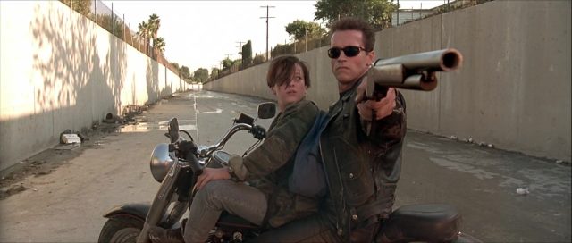 Terminator 2 : le jugement dernier. 3 Arnold Schwarzenegger et Linda Hamilton dans Terminator 2 : le jugement dernier 1991