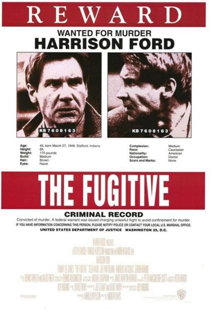 Le fugitif - Photos et affiches. 2 Affiche Poster de Le fugitif avec Harrison Ford et Tommy Lee Jones 1993
