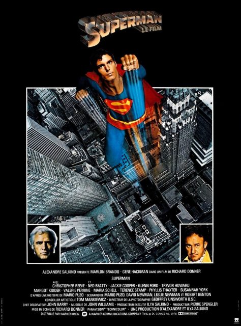 Superman (1978). 1 Affiche Poster de Superman avec Christopher Reeve et Gene Hackman 1978