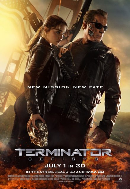 Terminator : Genisys - Photos et affiches. 2 Affiche Poster de Terminator Genisys avec Arnold Schwarzenegger et Emilia Clarke 2015