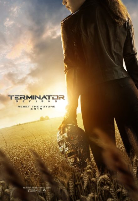 Terminator : Genisys - Photos et affiches. 4 Affiche Poster de Terminator Genisys avec Arnold Schwarzenegger et Emilia Clarke 2015