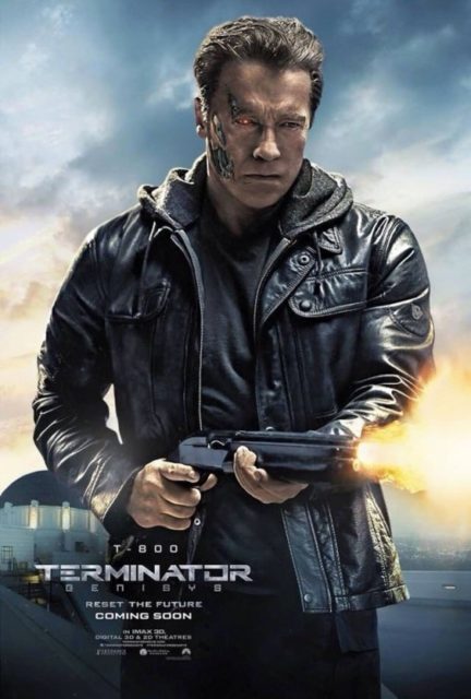 Terminator : Genisys - Photos et affiches. 9 Affiche Poster de Terminator Genisys avec Arnold Schwarzenegger et Emilia Clarke 2015