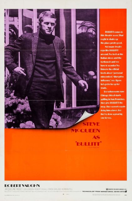 Bullitt - Photos et affiches. 6 Affiche Poster de Bullitt avec Steve McQueen 1968