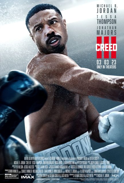 Creed III - Photos et affiches. 4 Affiche Poster de Creed III avec Michael B. Jordan Tessa Thompson et Jonathan Majors 2023