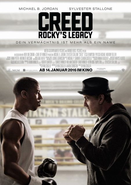 Creed : l’héritage de Rocky Balboa - Photos et affiches. 7 Affiche Poster de Creed : l'héritage de Rocky Balboa avec Sylvester Stallone et Michael B. Jordan 2015