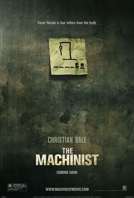 The Machinist - Photos et affiches. 3 Affiche Poster de The Machinist avec Christian Bale 2004